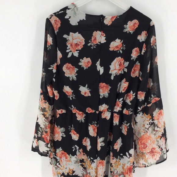 PerSun Floral Deep V Zip Long Sleeve Romper XL - Picture 9 of 13